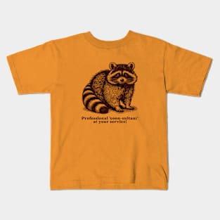 Vintage Textured Raccoon Consultant – Unique Animal Humor in Retro design Tee Kids T-Shirt